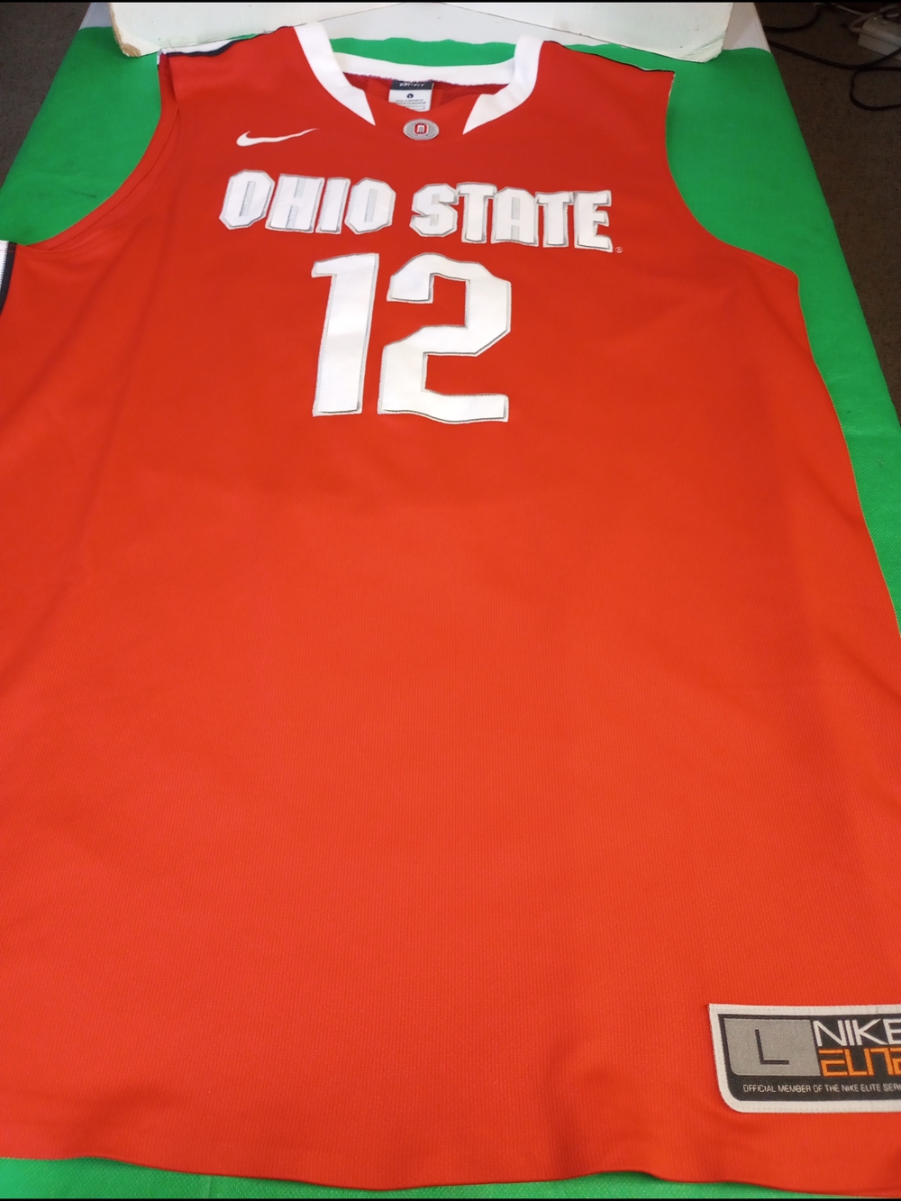 Ohio State #12 Basketball Jersey by Nike Elite - Scarlet/White Size Large